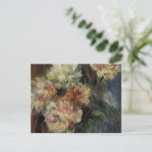Renoir ist eine Vase der Peonies Postkarte (Stehend Vorderseite)