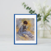 Renoir, junge Frau mit Katze, Postkarte (Stehend Vorderseite)