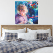 Renoir, junge Frau nähen Leinwand (Insitu (Schlafzimmer))