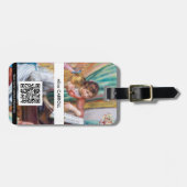 Renoir - Junge Mädchen am Klavier - QR-Code Gepäckanhänger (Vorderseite horizontal)