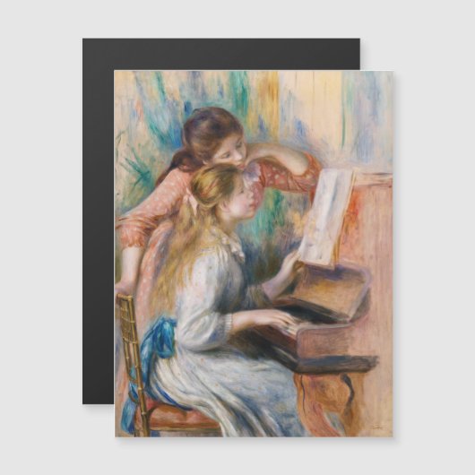 Renoir - Junge Mädchen auf der Piano-Magnetkarte Magnetkarte (Vorne/Hinten)