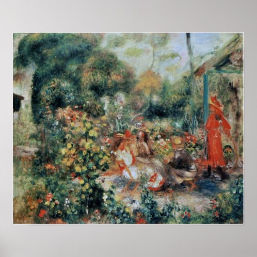 Renoir - Junge Mädchen im Garten 1893 Poster (Vorne)