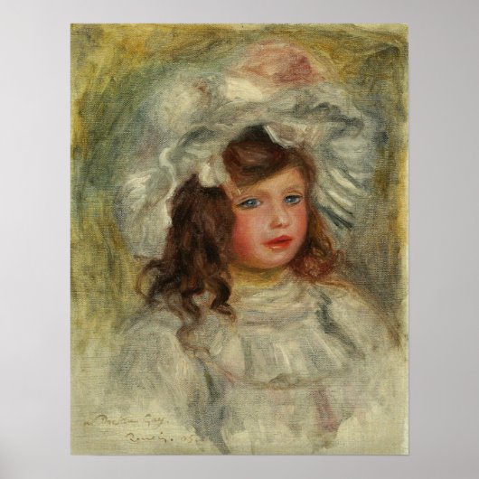 Renoir - Junge Mädchen in einem Hut 1905 Poster (Vorne)