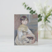 Renoir - Kind mit Katze Kunst Postkarte (Stehend Vorderseite)