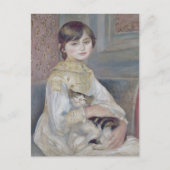 Renoir - Kind mit Katze Kunst Postkarte (Vorderseite)