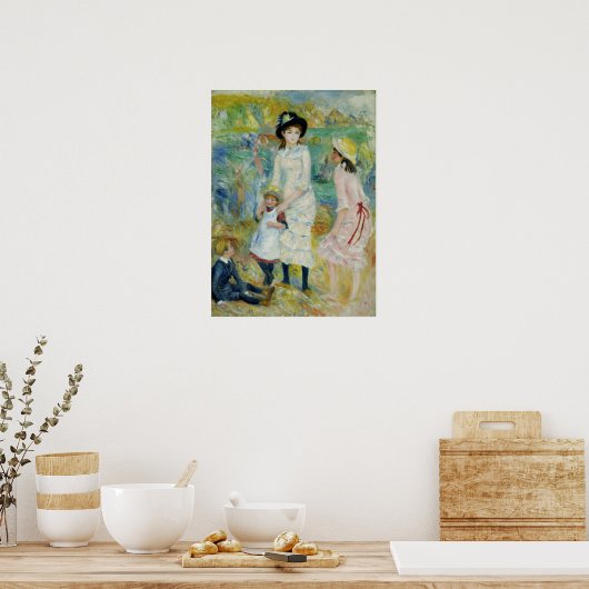 Renoir - Kinder am Meer, Guernsey Poster (Küche)