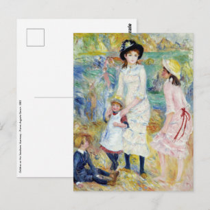 Renoir - Kinder am Strand, Guernsey Postkarte