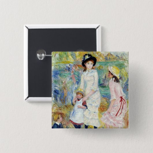 Renoir - Kinder an der Küste, Guernsey Button (Vorne & Hinten)