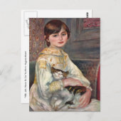 Renoir Kunst-Postkarte: Fräulein. Julie Manet mit Postkarte (Vorne/Hinten)