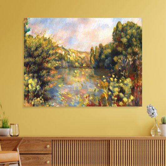 Renoir - Lakeside, Landschaftsmalerei Leinwanddruck (Insitu (Wohnzimmer))