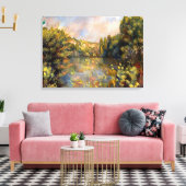 Renoir - Lakeside, Landschaftsmalerei Leinwanddruck (Insitu (Wohnzimmer))