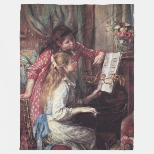 Renoir: Mädchen am Klavier Fleecedecke (Vorderseite)