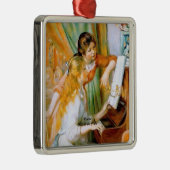 Renoir: Mädchen am Klavier Silbernes Ornament (Rechts)