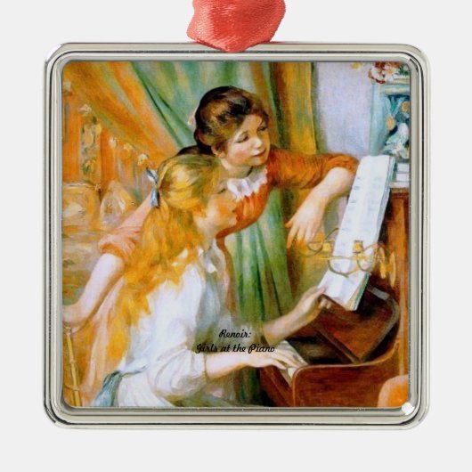 Renoir: Mädchen am Klavier Silbernes Ornament (Vorne)