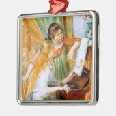 Renoir: Mädchen am Klavier Silbernes Ornament (Links)