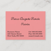 Renoir: Mädchen am Klavier Visitenkarte (Rückseite)