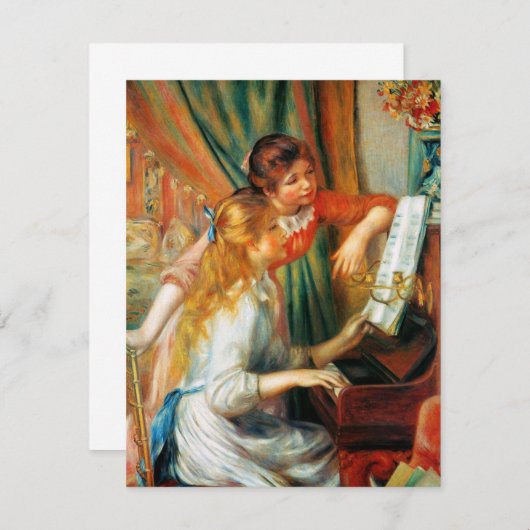 Renoir Mädchen an den Einladung (Vorne/Hinten)