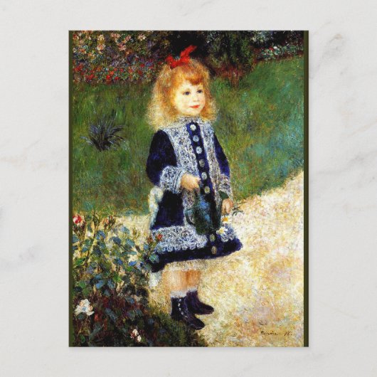 Renoir - Mädchen mit einer Wasserdose, Postkarte (Vorderseite)