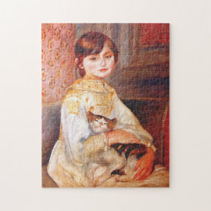 Renoir Mädchen mit Katzen-Puzzlespiel Puzzle