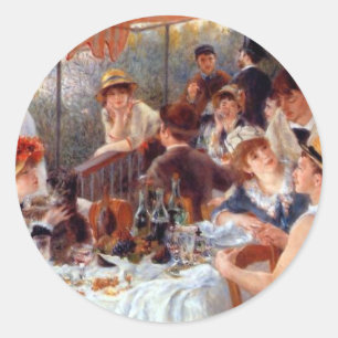 Renoir: Mittagessen im Party Runder Aufkleber