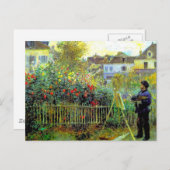 Renoir - Monet-Malerei in Seinem Garten Postkarte (Vorne/Hinten)