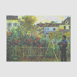 Renoir - Monet Painting in seinem Garten in Argent Seidenpapier