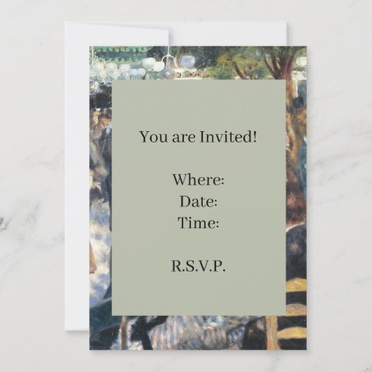 Renoir Moulin Dance Galette Party Einladung (Rückseite)