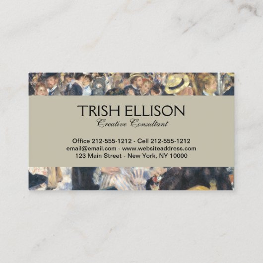 Renoir Moulin Dance Galette Party Visitenkarte (Rückseite)