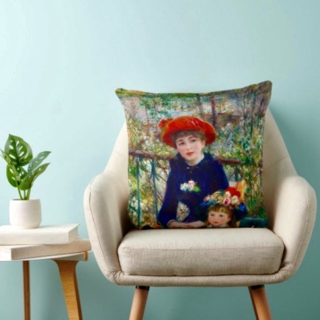 Renoir-Mutter und Kind-Kissen Kissen (Cozy throw pillow that reminds Mom she’s loved—perfect Mother’s Day home accent.)
