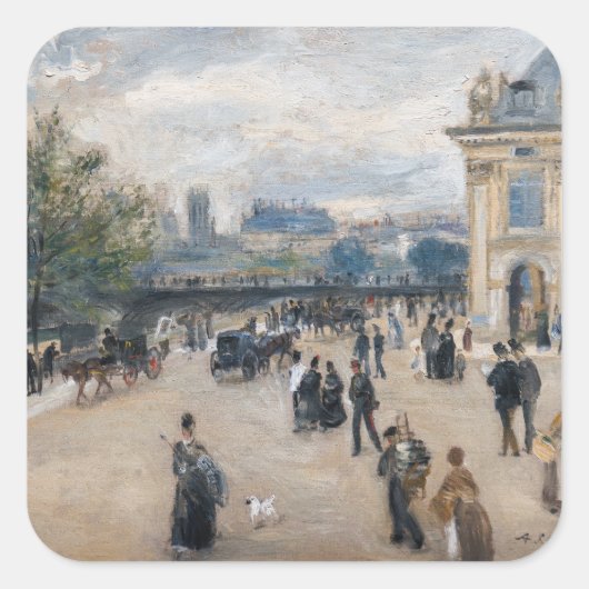 Renoir - Paris, Institut au Quai Malaquais Quadratischer Aufkleber (Vorderseite)