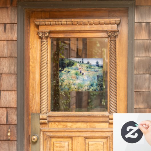 Renoir - Pfad führt durch das große Gras Fensteraufkleber (Haustür)