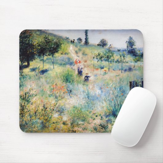 Renoir - Pfad führt durch das große Gras Mousepad (Mit Mouse)