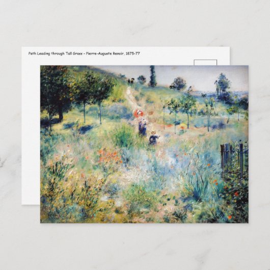 Renoir - Pfad führt durch das große Gras Postkarte (Vorne/Hinten)