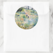 Renoir - Pfad führt durch das große Gras Runder Aufkleber (Tasche)