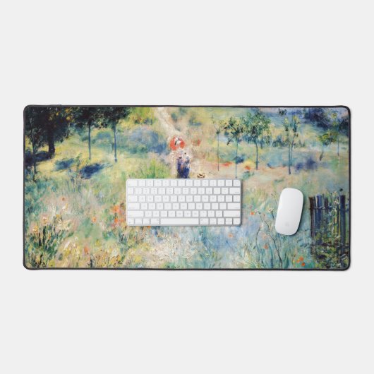 Renoir - Pfad führt durch das große Gras Schreibtischunterlage (Tastatur & Maus)