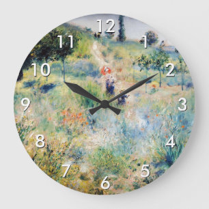 Renoir - Pfad führt durch das große Gras Wanduhr