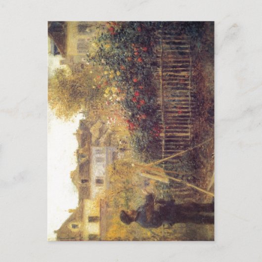 Renoir, Pierre-Auguste Monet beim Malen in seinem Postkarte (Vorderseite)