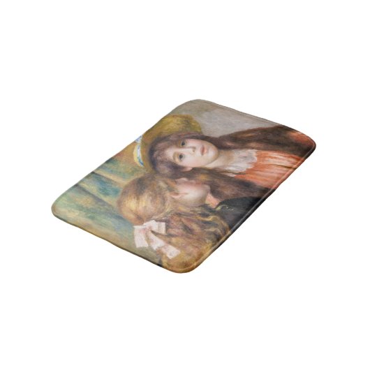Renoir - Portrait von zwei kleinen Mädchen Badematte (Schrägansicht)