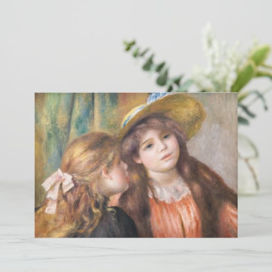 Renoir - Portrait von zwei kleinen Mädchen Einladung (Stehend Vorderseite)