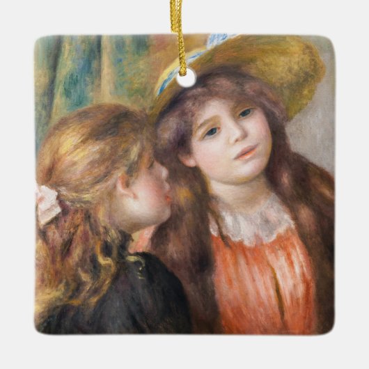Renoir - Portrait von zwei kleinen Mädchen Keramikornament (Vorderseite)