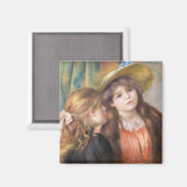 Renoir - Portrait von zwei kleinen Mädchen Magnet (Vorderseite/Rückseite)