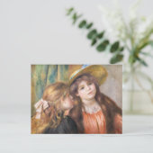 Renoir - Portrait von zwei kleinen Mädchen Postkarte (Stehend Vorderseite)