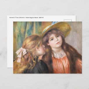 Renoir - Portrait von zwei kleinen Mädchen Postkarte