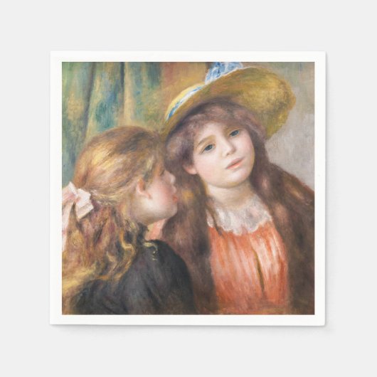 Renoir - Portrait von zwei kleinen Mädchen Serviette (Vorderseite)