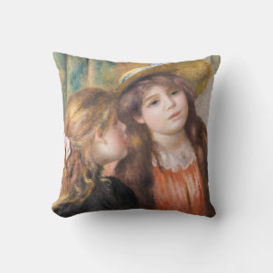 Renoir - Porträt von zwei kleinen Mädchen Kissen