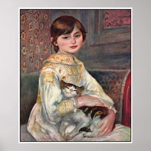 Renoir Poster Print: Mlle. Julie Manet mit Cat (Vorne)
