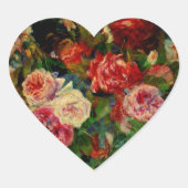 Renoir - Rose Herz-Aufkleber (Vorderseite)