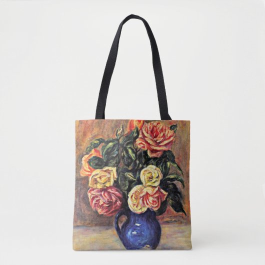 Renoir - Rose in einer blauen Vase Tasche (Vorderseite)