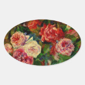 Renoir - Rose Ovaler Aufkleber (Vorderseite)