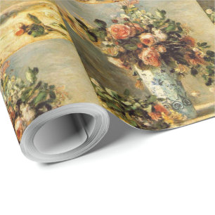 Renoir-Rose und Jasmine in einer Delft-Vase Geschenkpapier